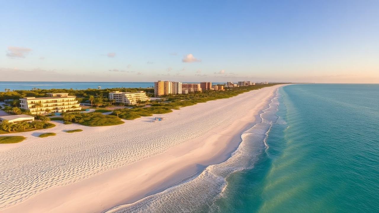Marco Island Florida crescent beach and Gulf of Mexico shoreline