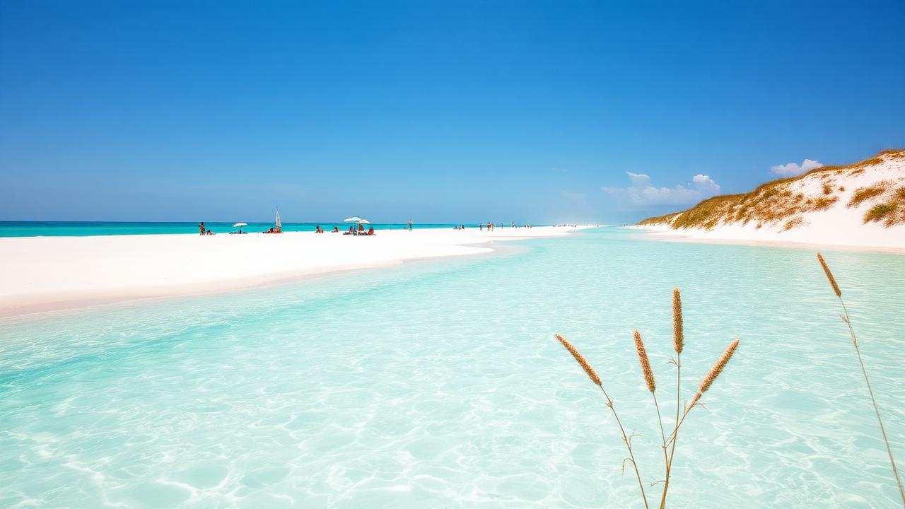Siesta Key Florida powdery white quartz sand beach and turquoise Gulf water