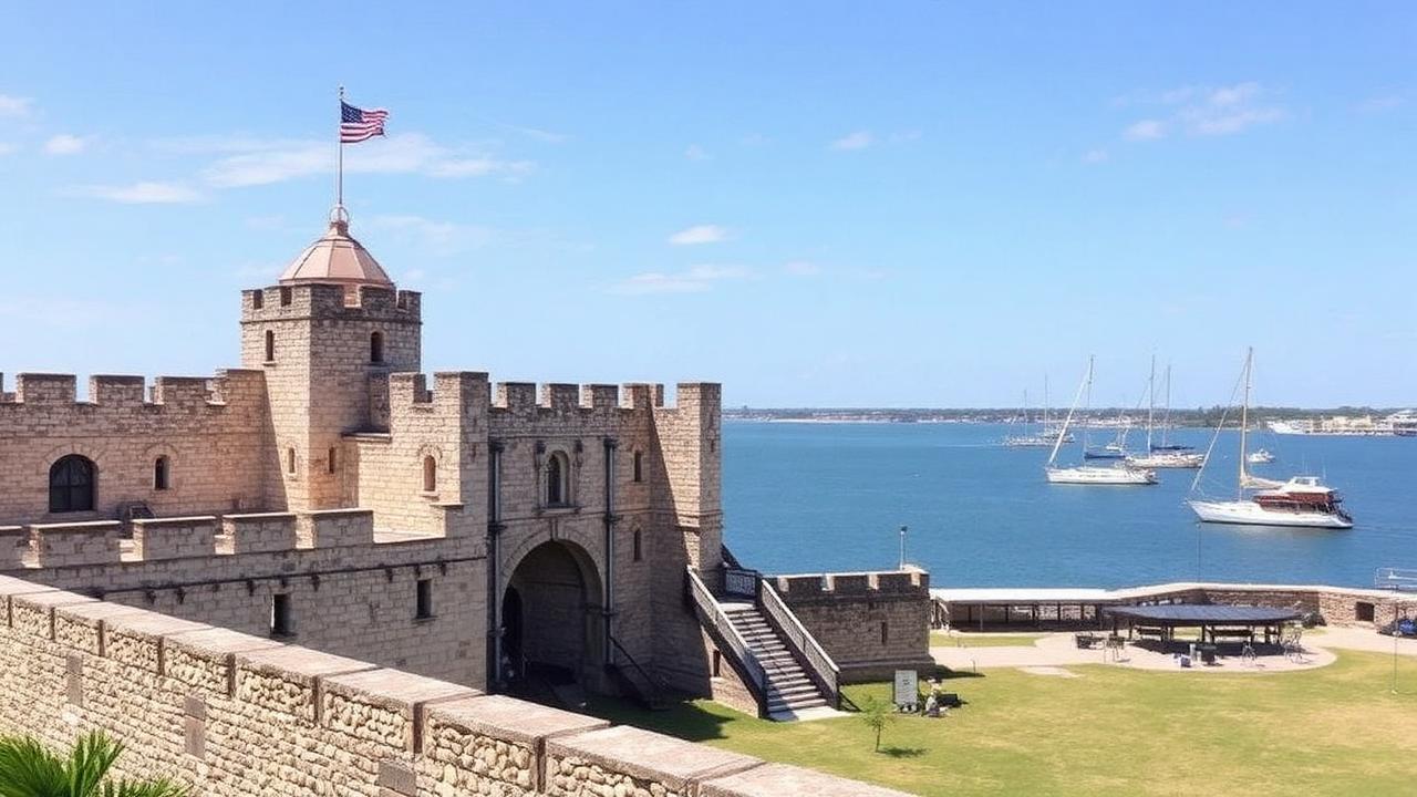 St. Augustine Florida Castillo de San Marcos fortress on the bayfront